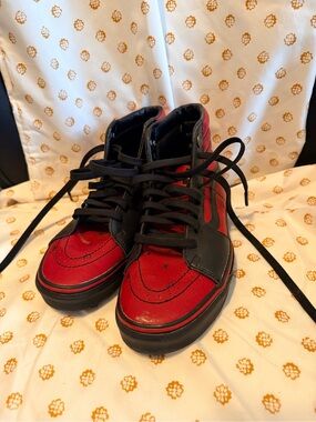 Vans Deadpool Red and Black High-Top Sneakers
